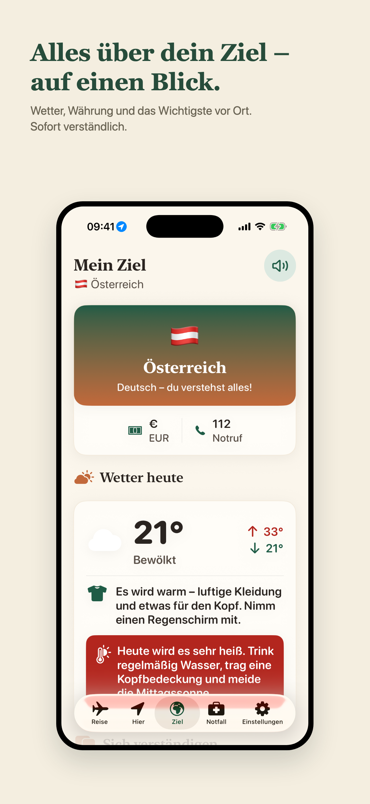 Mein Ziel – Wetter, Währung und das Wichtigste vor Ort