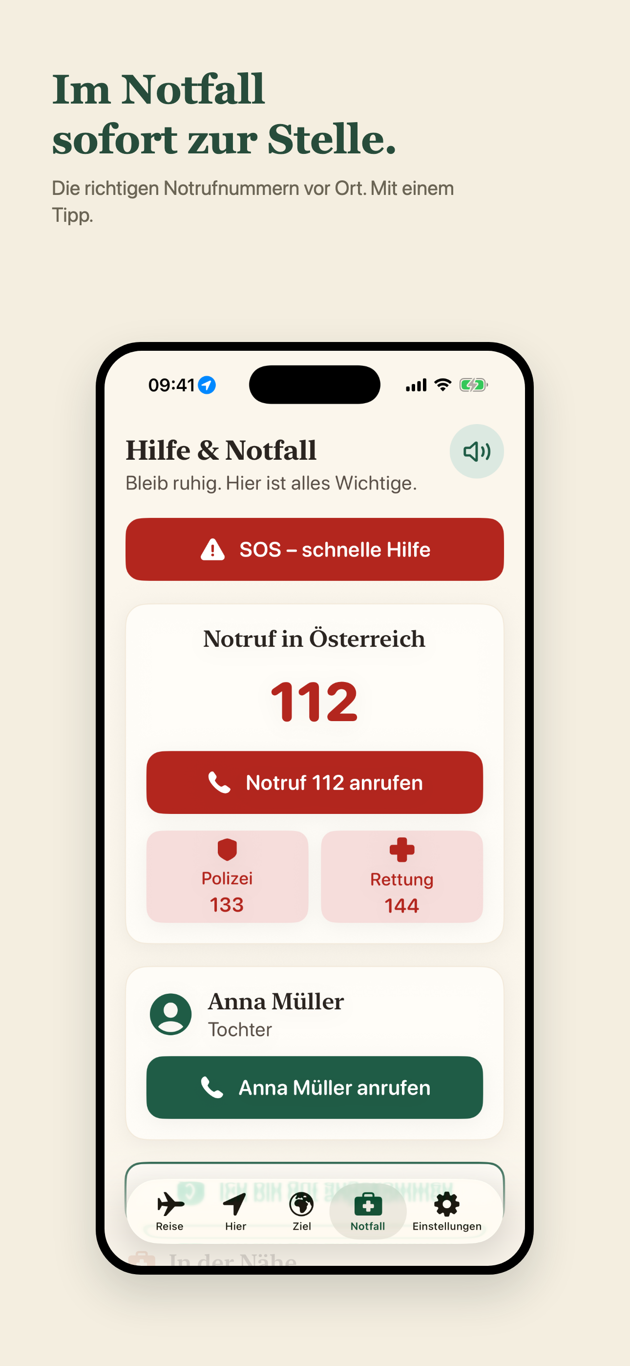 Hilfe & Notfall – Notrufnummern vor Ort